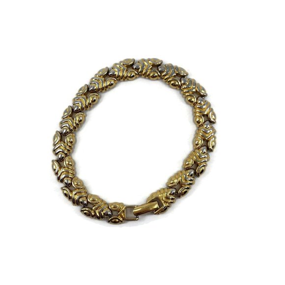 Vintage Gold Tone Monet Link Bracelet 7 1/8" - Picture 3 of 6